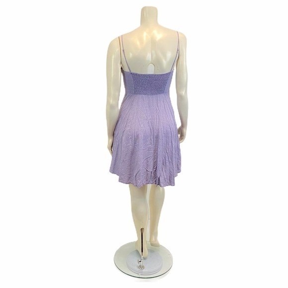 OLD NAVY Plum White Spaghetti Strap Large Dress Feminine Boho Retro Preppy Vacay - Picture 3 of 8